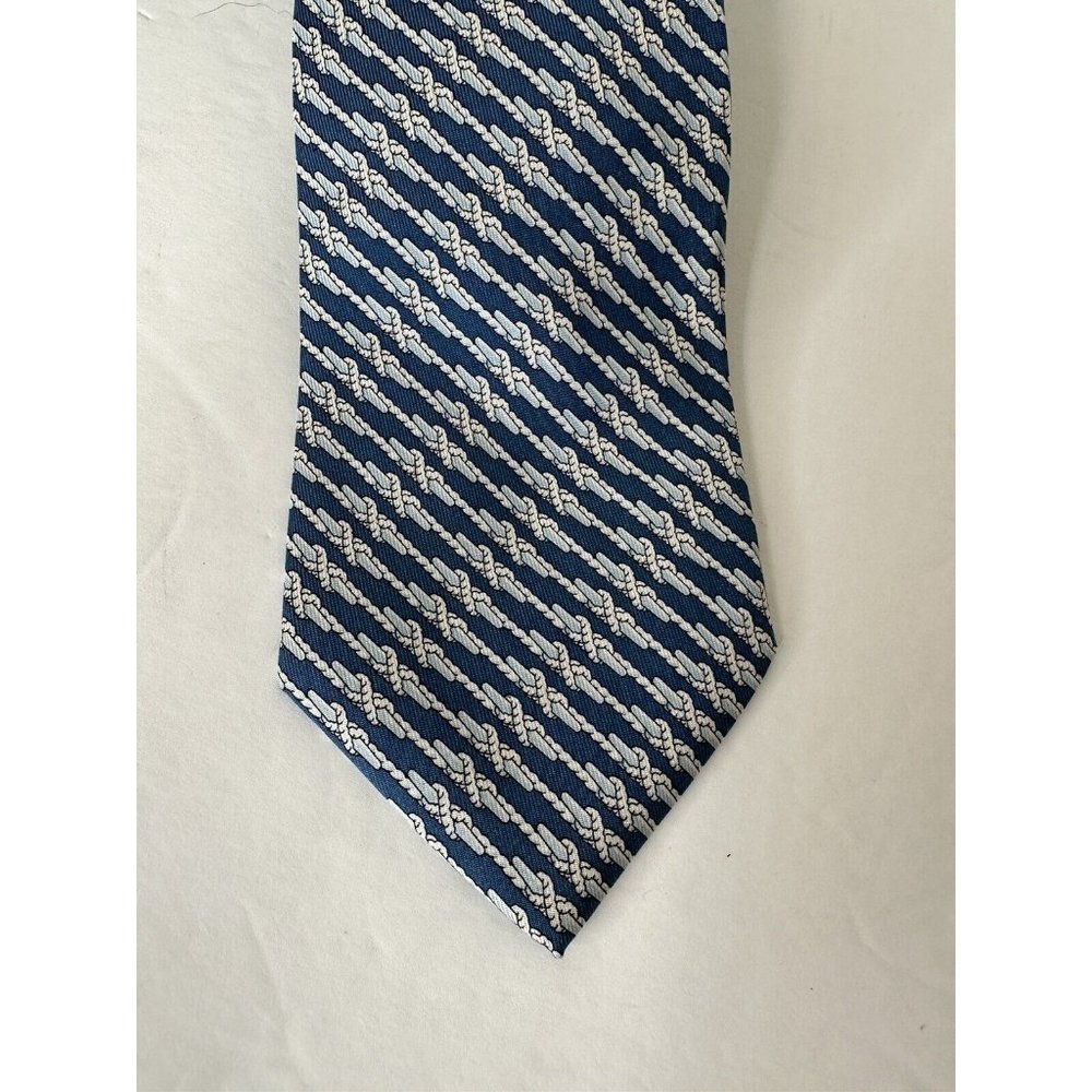 Vintage Vineyard Vines Martha's Vineyard Silk Tie  Blue Link Mint